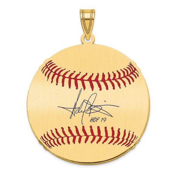 14K Gold Plated Harold Baines Signature LG Enamel Baseball Pendant
